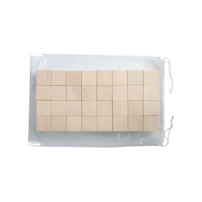 128 Quaderbausteine im Polybeutel - natur - 33mm