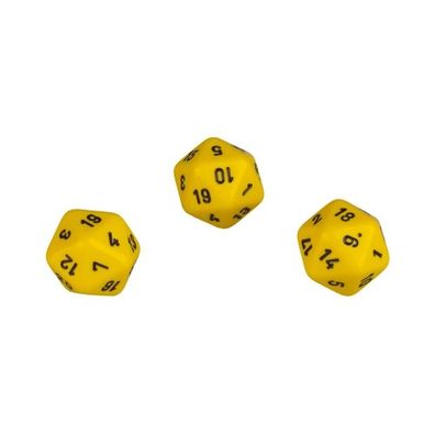 20-seitiger Würfel - Ikosaeder - W20 - gelb
