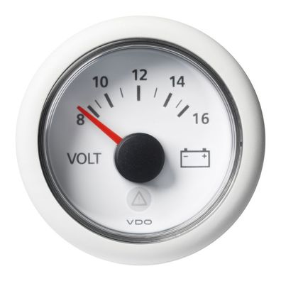 VDO-ViewLine Voltmeter Ø52mm 8-16V/18-32V schwarz oder weiß - Farbe: