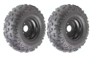 Quadreifen ATV Komplettrad 2er Set 16x8-7 A-Shape 3-Loch Felge schwarz links/rechts