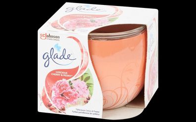 Glade Duftkerze im Glas mit Dekorfolie ( 6 Sorten ) luscios cherry &amp; peony