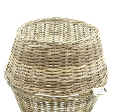 VAN DER LEEDEN Abdeckung für Weihnachtsbaumständer aus Rattan Grau Ø 60 cm