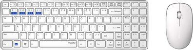 Rapoo 9300M kabelloses Multi-Mode Deskset Tastatur & Maus weiß DE-Layout