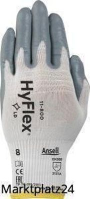 HyFlexßÂ® 11-800 Handschuh, Gr.10, weiß/grau, 1 Paar