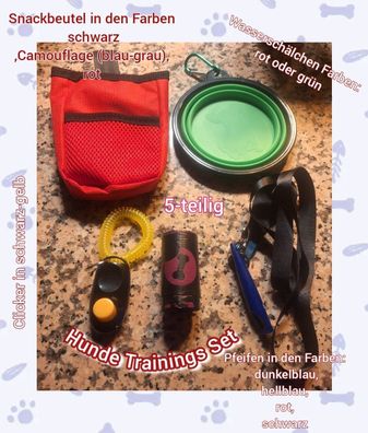 Hunde Trainingsset Clicker Pfeife Futterbeutel Faltnapf