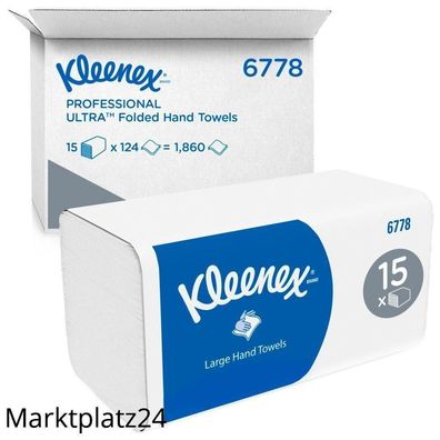 Handtuchpapier Kleenex, 21,5x31,5cm, 2lg, 1860 Tü