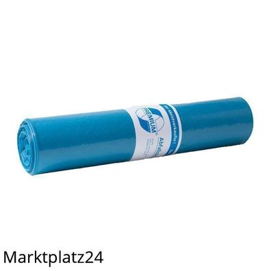 Abfallsäcke Premium, LDPE, 140L, blau, 700 + 200x1100mm, 60my, 20 St/Ro