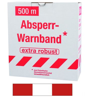 Folienabsperrband rot/weiss 75/500 Warnband Absperrband