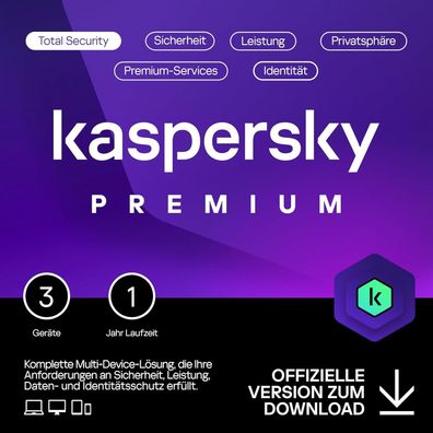 Kaspersky Premium Security 2025, 3 PC Password Manager sofortiger Versand Kein ABO