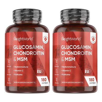 Glucosamin Chondroitin MSM - 1560mg pro Portion mit Vitamin C,2er-Pack