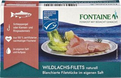 Fontaine 3x Blanchierter Wildlachs naturell 125g