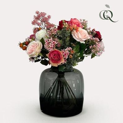 Kunstblumen - Bouquet M - Flammenrosen - 45 cm