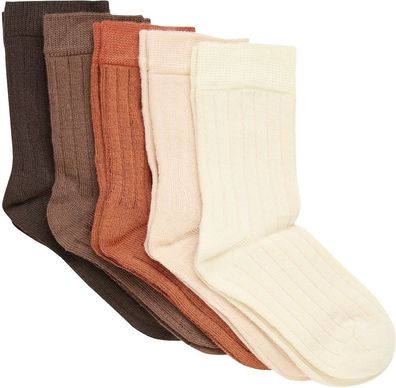 Minymo Kinder Strumpfhose Ankle sock-rib (5-pack)