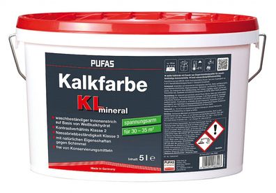 Pufas Kalkfarbe KL mineral 5 Liter weiß