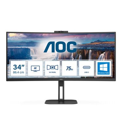 AOC 86,0cm (34") CU34V5CW/BK 21:09 HDMI+DP+USB-C Cur. WebC retail