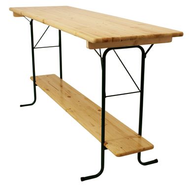 Stehtisch klappbar 220x70 cm aus Metall und Massivholz lackiert