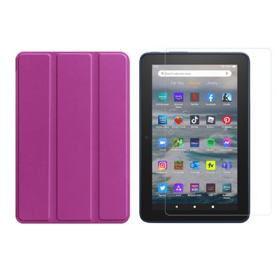 2in1 Tablet Set für Amazon Kindle Fire 7 12. Gen. 2022 7 Zoll Cover + Folie