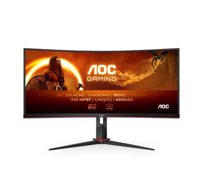 AOC 86,4cm (34") CU34G2XP/BK 21:09 2xHDMI+2xDP+USB Curved retail