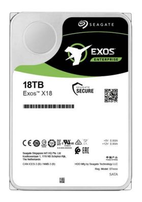 18TB Seagate Exos X18 ST18000NM004J 7200RPM 256MB Ent. * Bring-In-Warranty*