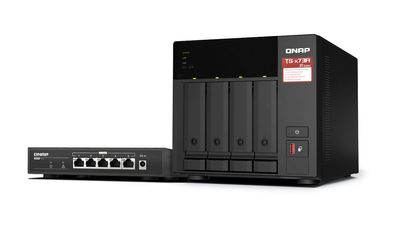 QNAP TS-473A-SW5T 4-bay NAS AMD Ryzen Embedded V1500B 4C/8T 2.2GHz 8GB DDR4 RAM... ->