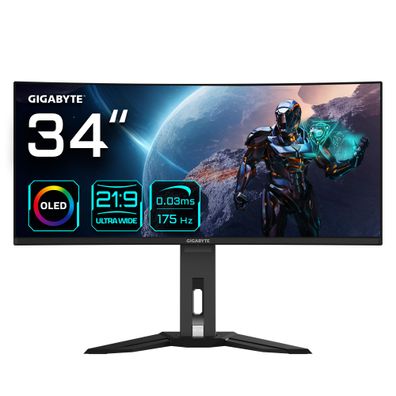 Gigabyte MO34WQC 86,36cm 34Zoll OLED gaming monitor 3440x1440 WQHD 250 cd/m2 17... ->