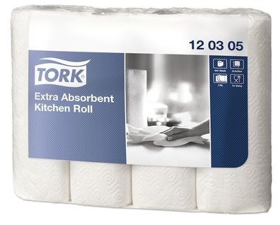 Tork Extra Saugfähige Küchenrolle, 24,7x26cm, 3lg, hochw. 12x4 Ro/Pk