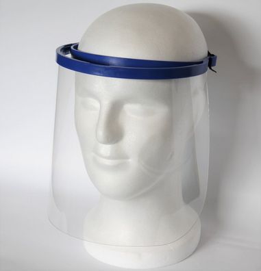 Gesichtsschild mit durchsichtigem auswechselbarem Schild, blau, 1 St