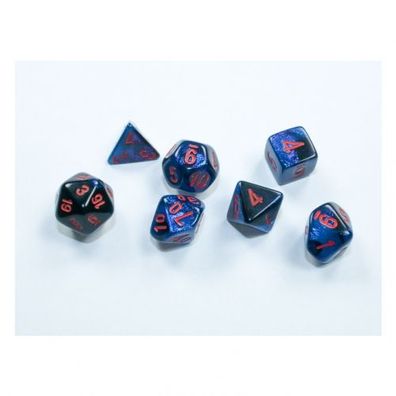 Würfel - MINI Gemini Black-Starlight/red (7-Mini-Würfelset)
