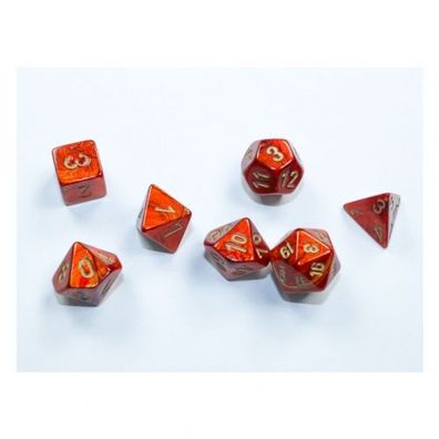 Würfel - MINI Scarab Scarlet/gold (7-Mini-Würfelset)