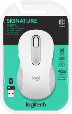 Logitech M650 L Wireless Maus – Ergonomische Bluetooth-Maus für große Hände