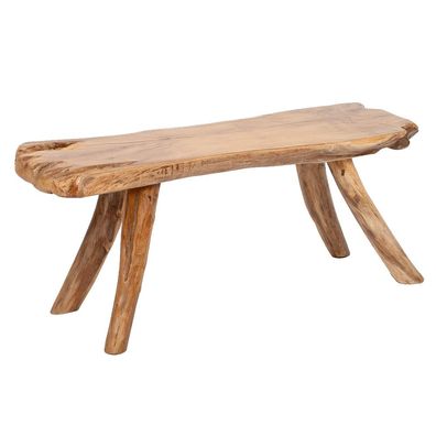 Teak Bank Primitivo ca. L125cm Natural Holzbank Teakbank Gartenbank Sitzbank