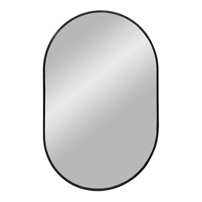 Moderner Spiegel ORLONA schwarz oval ca.50x80 cm Metall