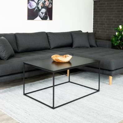 Design Couchtisch LEVEN schwarz ca. 60x90x45cm Retro-Stil