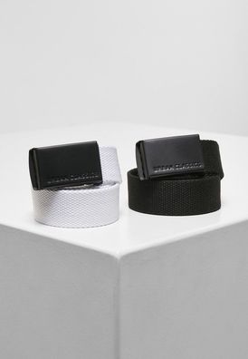 Urban Classics Kinder Gürtel Canvas Belt Kids 2-Pack