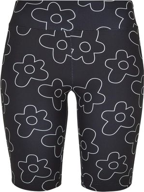 Urban Classics Damen Ladies High Waist AOP Tech Cycle Shorts