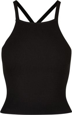 Urban Classics Damen Ladies Rib Knit Crossed Back Top