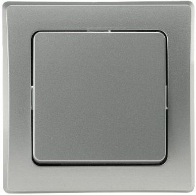 DELPHI Wechsel-Schalter Unterputz 250V 1-fach Rahmen Silber Grau