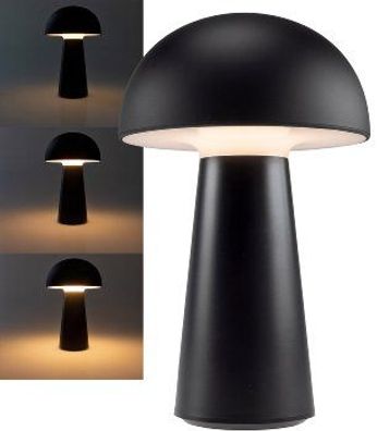 LED Tischleuchte Akku, Dimmbar, Touch Schalter, Schwarz