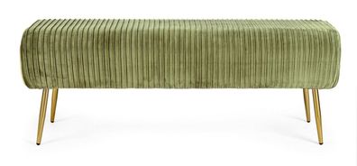 Bank Selena 129 x 45,5 x 48 cm Stahl und Polyester Olivengrün Sitzgelegenheit