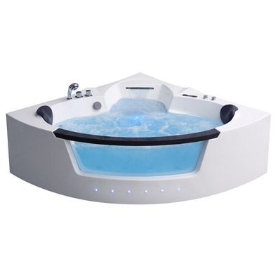 Whirlwanne AWT GE113-1E 145x145 Whirlpool Badewanne Massage Wasserfall Ozon