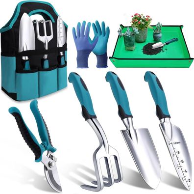 Kynup Gartenwerkzeug-Set 7-tlg. - Ergonomisch, rostfrei & mit Aufbewahrungstasche