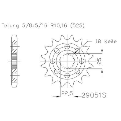 ESJOT Kettenritzel Sport, 17 Zähne, 525er Teilung