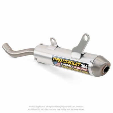 PRO Circuit 304 Schalldämpfer Aluminium gebürstet/Endkappe Edelstahl Kawasaki KX