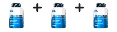 3 x EVL Nutrition Creatine 1000 (120 caps) Unflavoured
