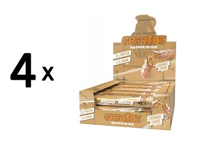 4 x Grenade Protein Bar (12x60g) Caramel Chaos