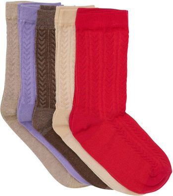 Minymo Kinder Socke Socks with Knit (5-Pack) 6633