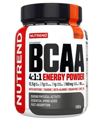 BCAA 4:1:1 Energy Powder, Orange - 500g