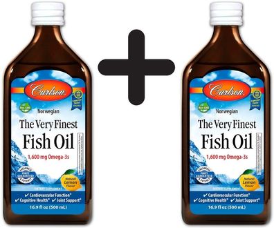 2 x Norwegian The Very Finest Fish Oil, Natural Lemon - 500 ml