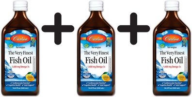 3 x Norwegian The Very Finest Fish Oil, Natural Lemon - 500 ml