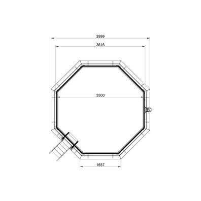 Trend Rollschutzabdeckung für Holzpool Modell 1 Achteck Blockbohlen | 4 x 4 m |